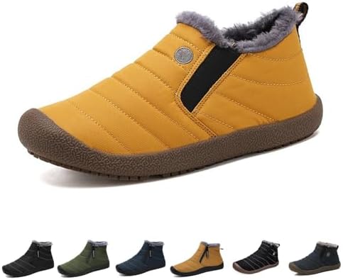 

Мужские водонепроницаемые утепленные ботинки Jeeeun с плюшевой подкладкой для улицы и снега (Модель A, желтые, 11)