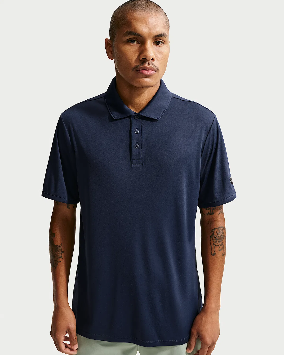 Мужское поло Nike Par Dri-FIT с логотипом на рукаве, College Navy/College Navy