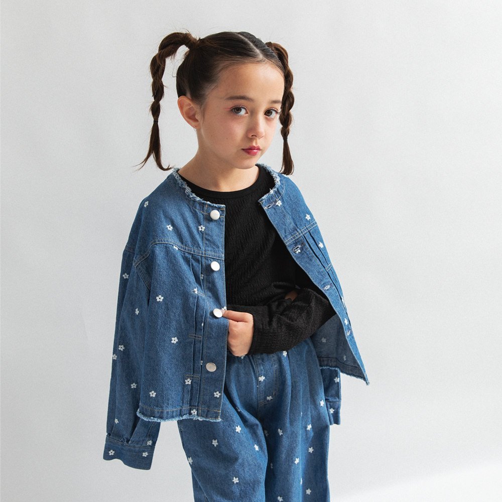 Джинсовая куртка с цветочной вышивкой Branshes, blue