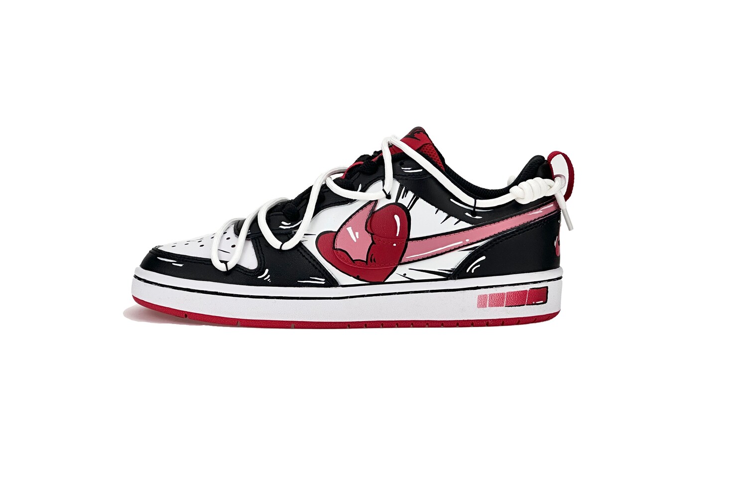 

Кроссовки Nike Court Borough Skateboarding Shoes Women's Low-top Black/Varsity Red/White/Metallic Silver, черный/красный/белый/серебряный