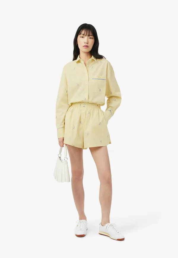 Шорты Lacoste Jaune Bleu, полосатые, желтые