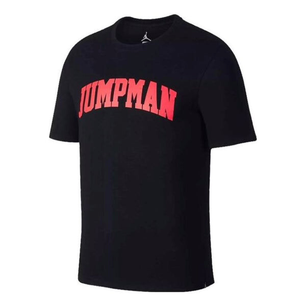 

Футболка jordan letter printed casual short sleeve t-shirt 'black red' Nike, черный