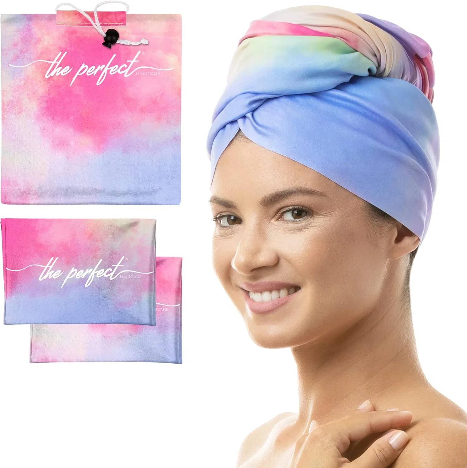 Набор полотенец из микрофибры THE Perfect HAIRCARE для сушки кудрявых волос The Perfect Haircare, Watercolour / Tie Dye
