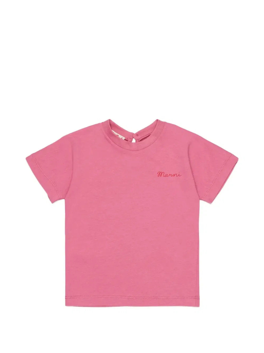 Футболка с вышитым логотипом Marni Kids, розовый