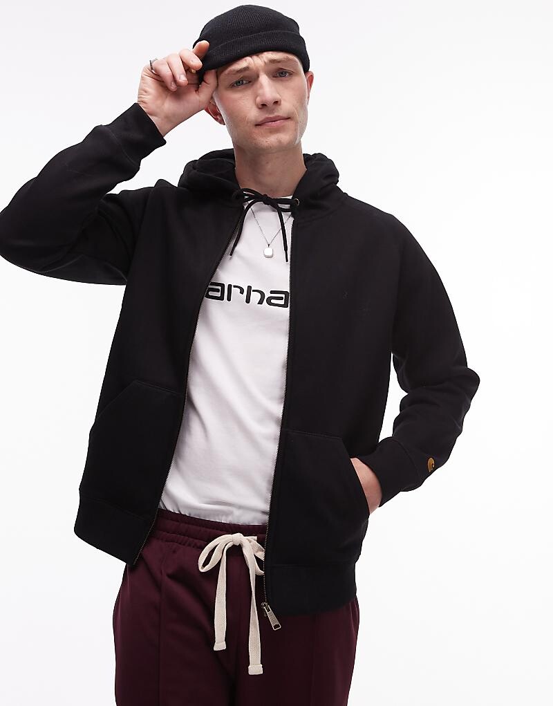 

Черная толстовка на молнии с капюшоном Carhartt WIP Chase