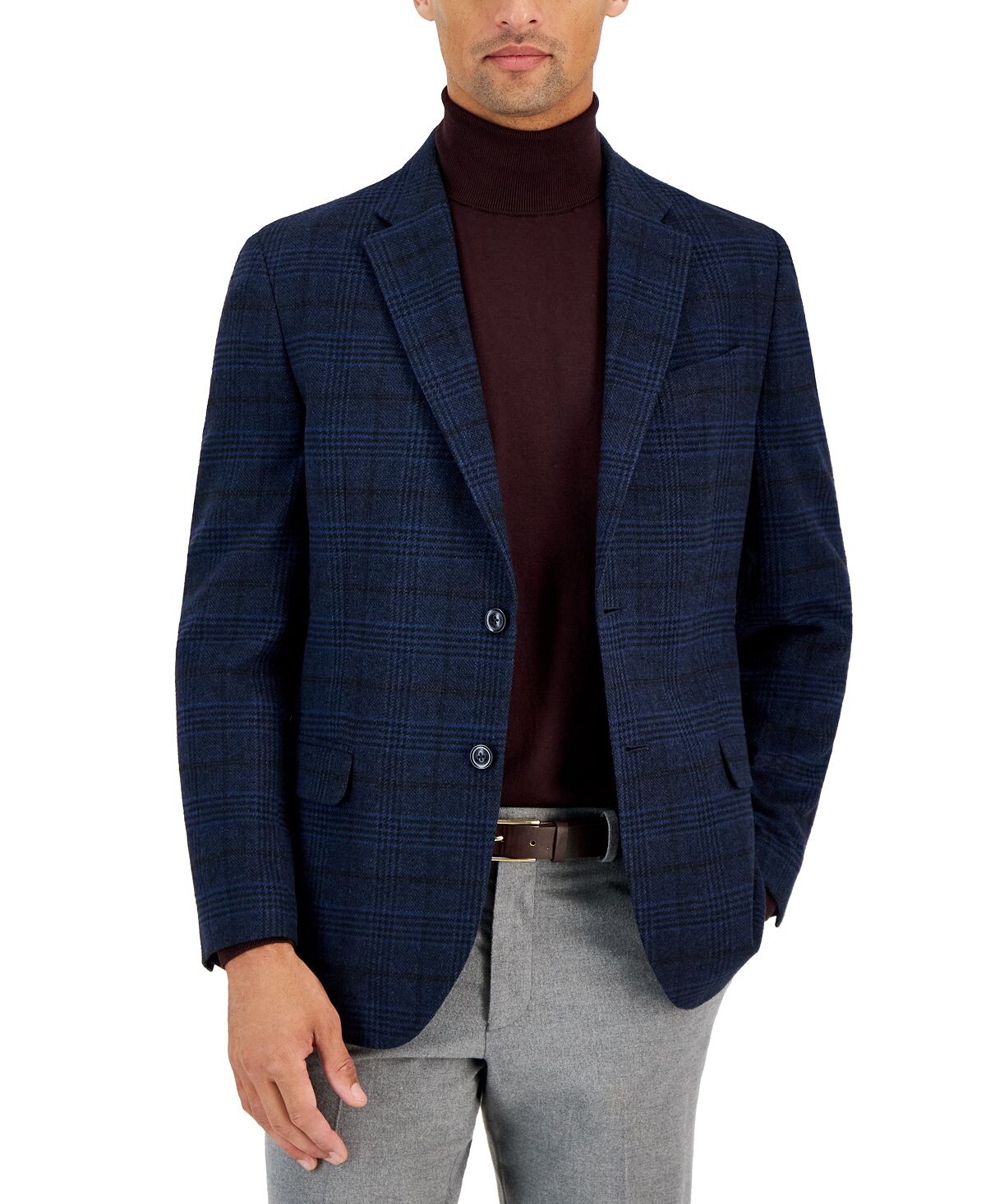 

Мужское твидовое спортивное пальто современного кроя в клетку Nautica