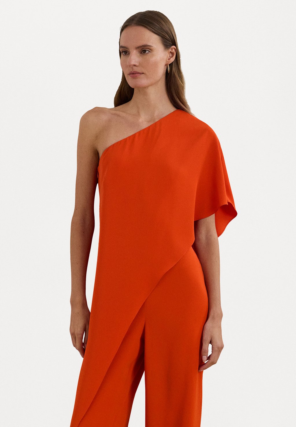 

Комбинезон CAPE GEORGETTE ONE SHOULDER JUMPSUIT Lauren Ralph Lauren, оранжевый