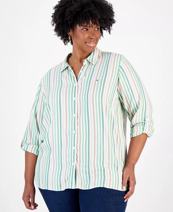 

Женская блуза с рукавами-регланом и полосками Plus Size Tommy Hilfiger, мультиколор