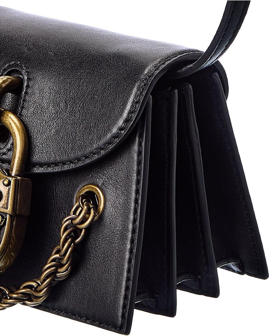

Кожаная сумка через плечо Moschino M с логотипом, черный