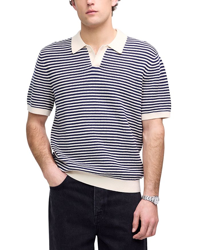 

Свитер с коротким рукавом, регулярного кроя, с ажурной вязкой Madewell, синий