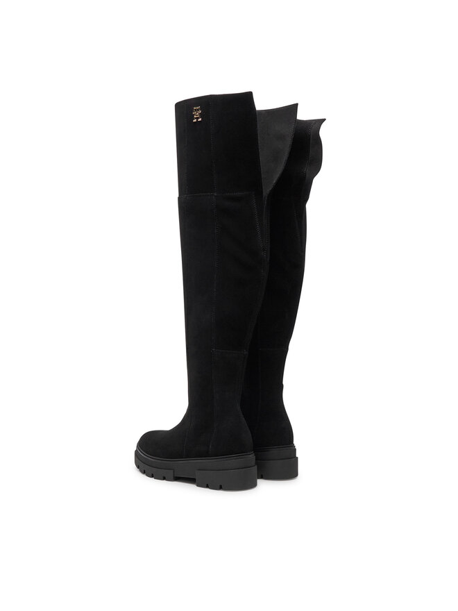 Сапоги Tommy Hilfiger Suede Over-The-Knee Boot FW0FW08159, черный — фото 3