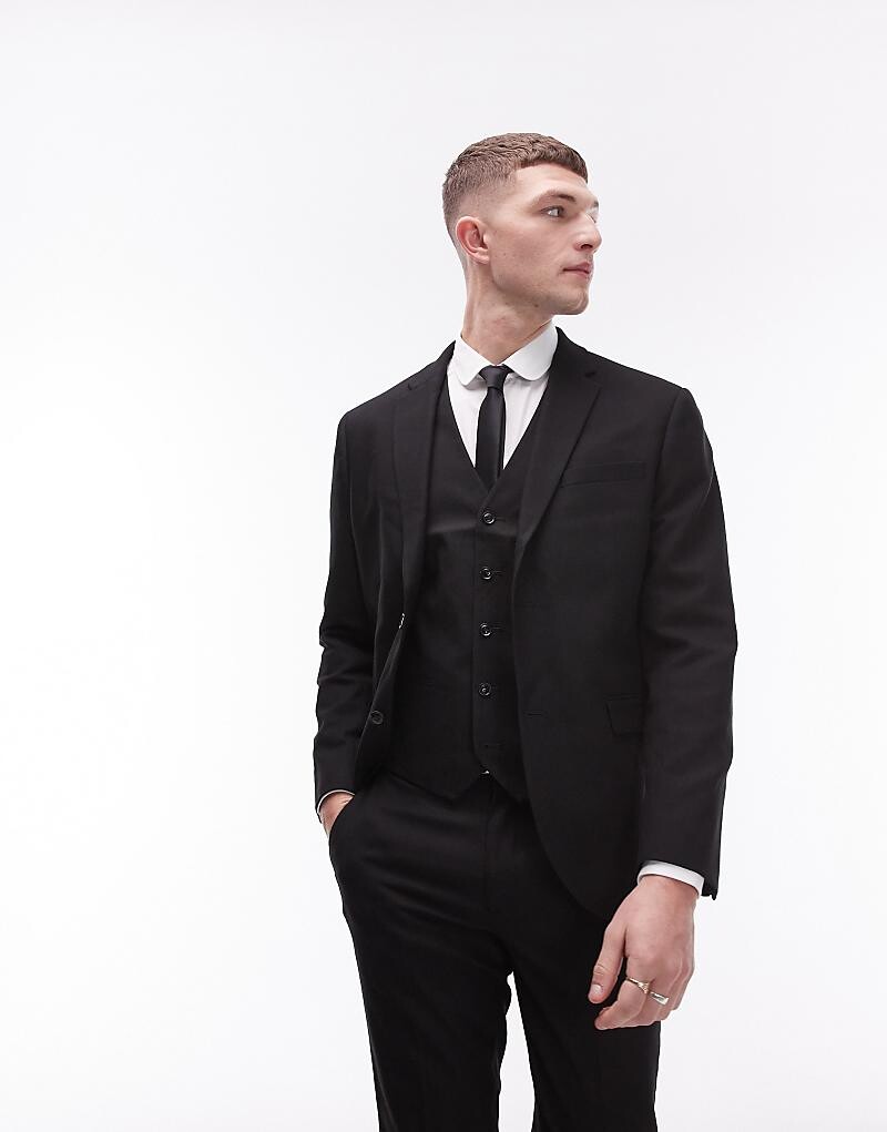 

Topman – черный фактурный пиджак узкого кроя
