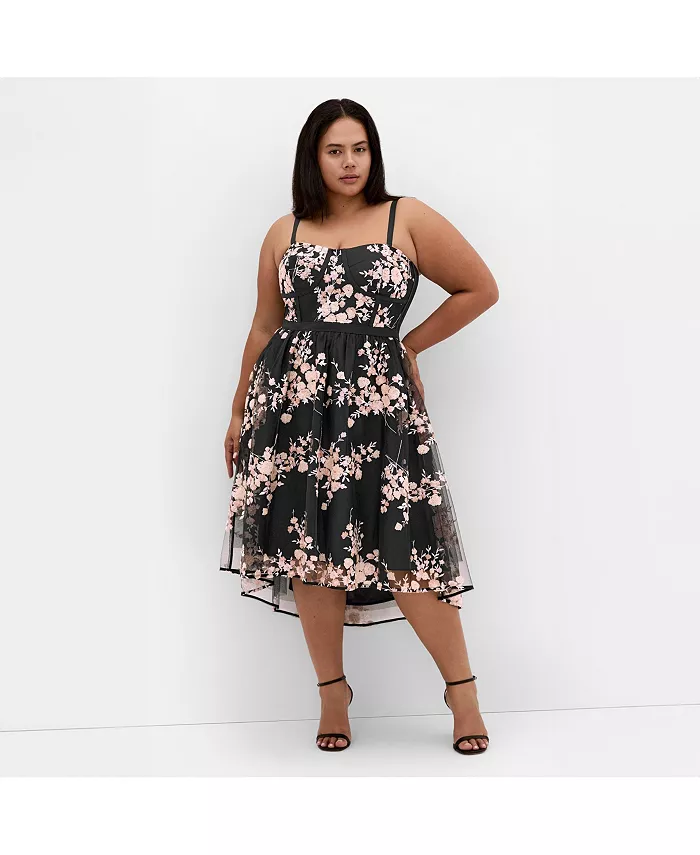 

Платье без бретелей из тюля Plus Size Ambrosia CITY CHIC, черный