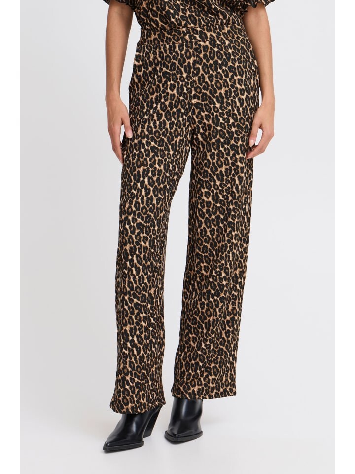 

Тканевые брюки b.young Stoffhose BYULEO PANTS 20816893 stylische Stoffhose mit Animalprint, черный