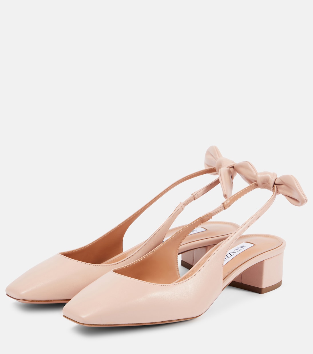 Туфли-лодочки Very Bow Tie 35 из кожи с открытой пяткой Aquazzura, Petal — фото 4