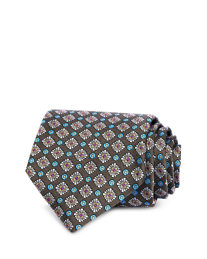 

Шелковый классический галстук Neat Tie David Donahue, серый