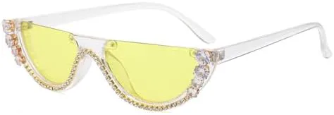 

Модные солнцезащитные очки 2027 года с бриллиантами для женщин, сексуальные, с кристаллами, в оправе «кошачий глаз», с металлическими украшениями и стразами MTZJH, C5