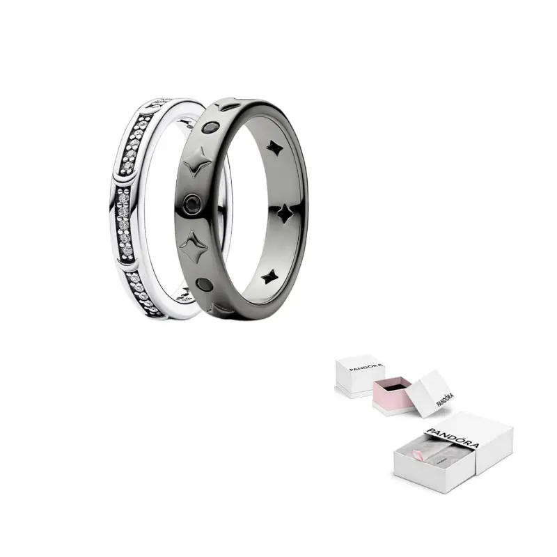 

Pandora Кольцо из стерлингового серебра 925 пробы Unisex Silver/Black