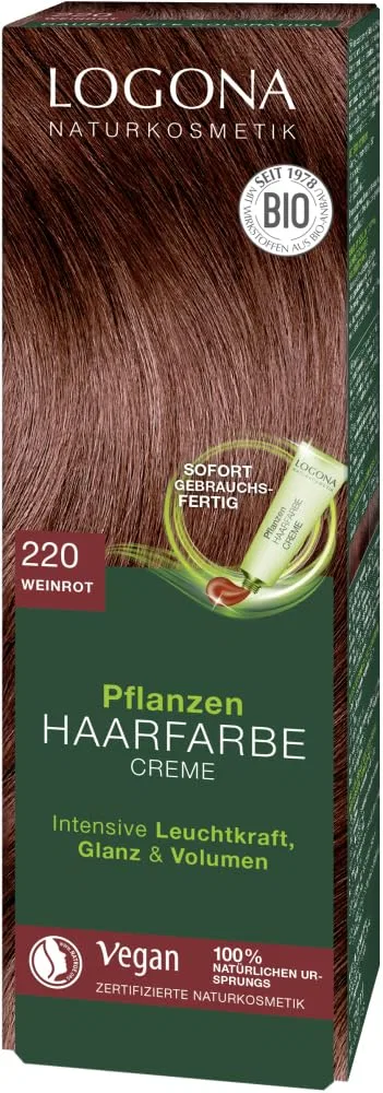 Крем-краска для волос Logona Plant Hair Colour Cream 220 Wine Red Logona