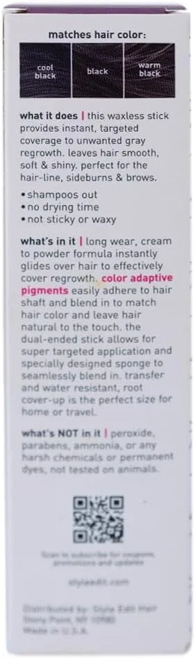 Оттеночное средство для корней волос Style Edit Root Touch Up Stick, 0.2 унции, 3 шт., черный — фото 2