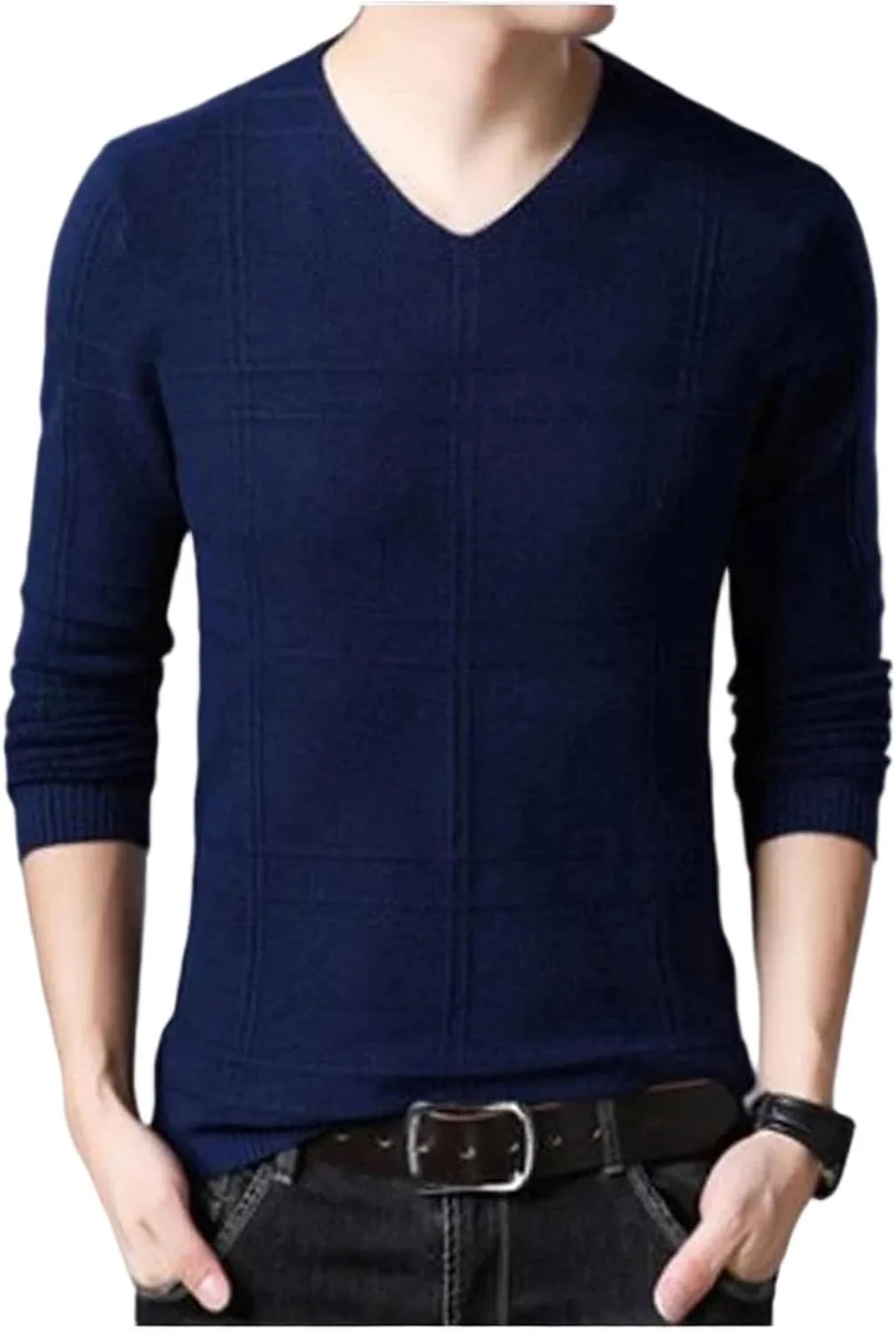 

Мужской свитер V-образного выреза Slim Fit