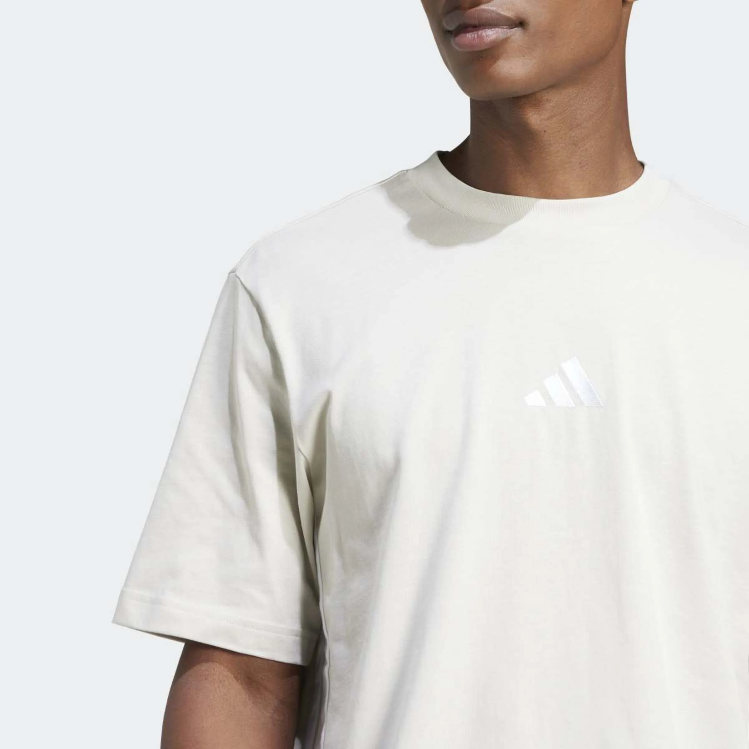 Мужская футболка Essentials Single Jersey с тремя полосками Adidas, серый — фото 4