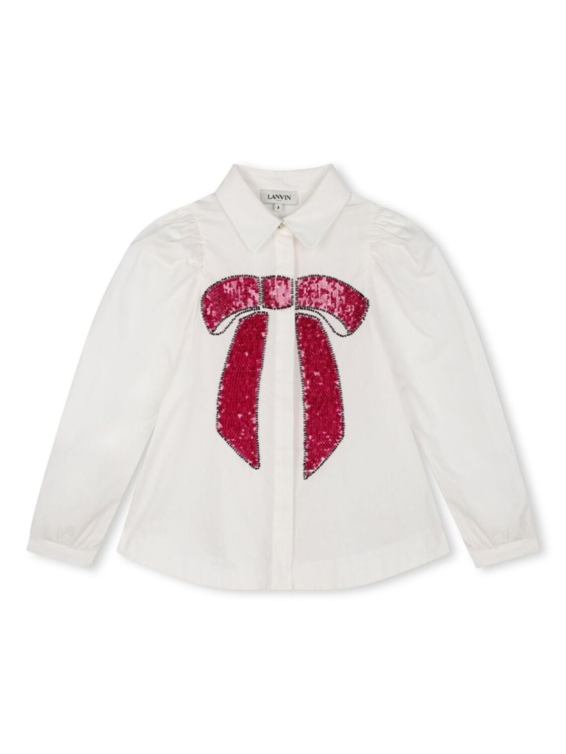 

Lanvin Enfant кружевная блузка с пайетками, белый