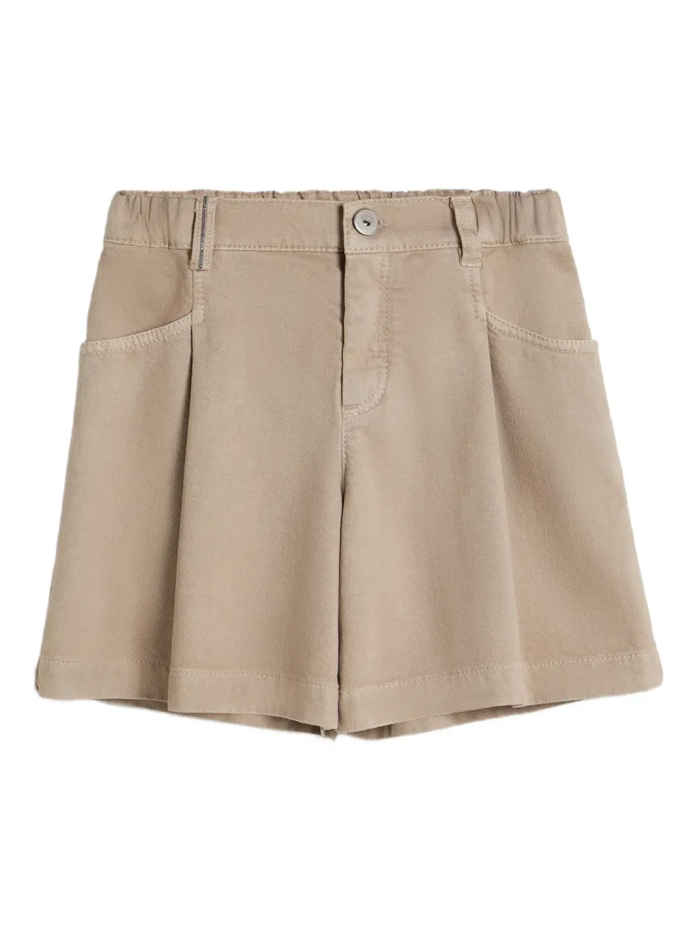 Джинсовые шорты со складками Brunello Cucinelli Kids, нейтральный