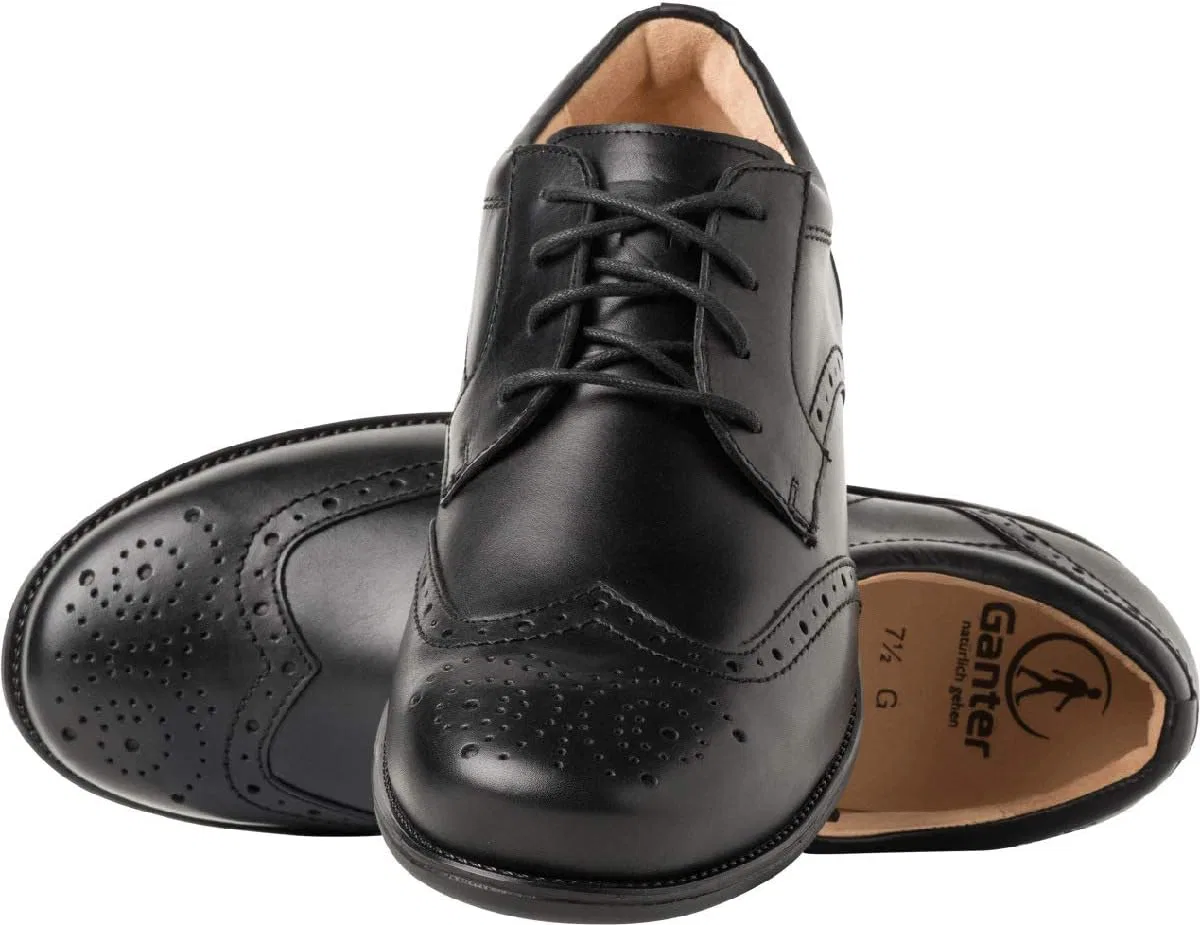 Мужские туфли-броги на шнуровке Ganter GREG Wide G, Multicoloured Black 0100 — фото 2