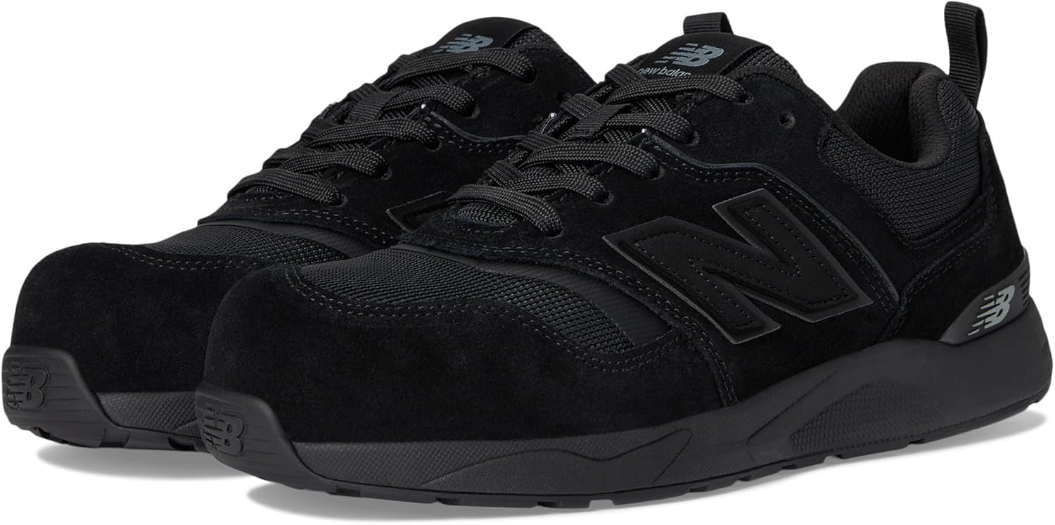 

Мужские рабочие ботинки New Balance Elite Lite с антистатическим покрытием и композитным носком средней высоты, легкие и нескользящие, Black/Black
