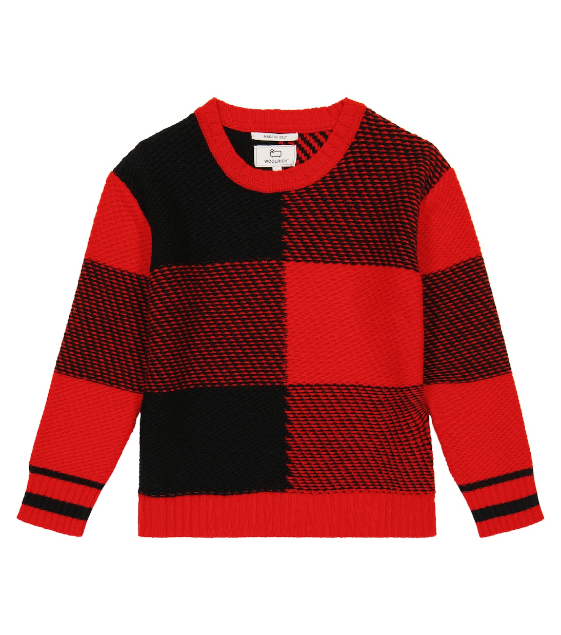

Клетчатый свитер из смесовой шерсти Woolrich Kids, Red Bufalo