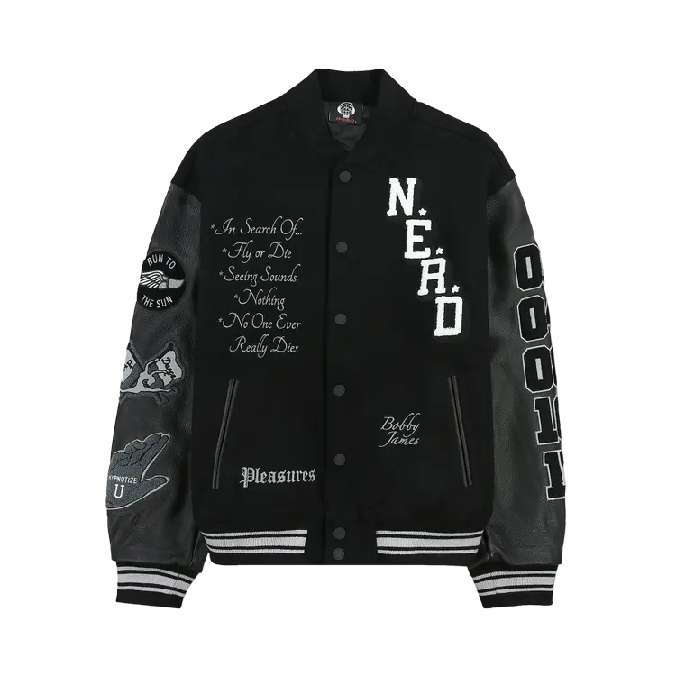 

Куртка Pleasures Nerd Varsity 'Black', черный