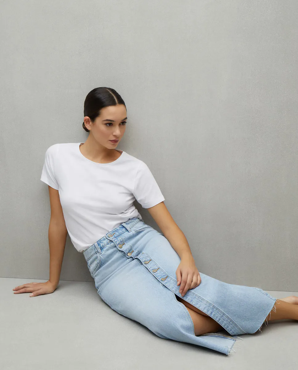 

Длинная джинсовая юбка на пуговицах Easy Wear, синий