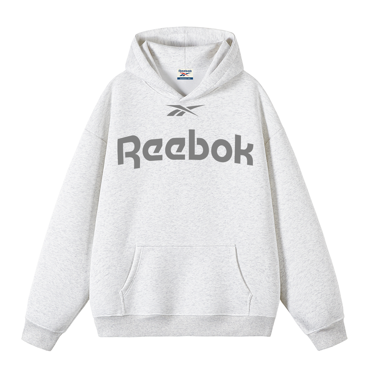 

Толстовки Unisex с капюшоном, средней плотности Reebok, белый heather серый[heavyweight thickened and fleece-lined]