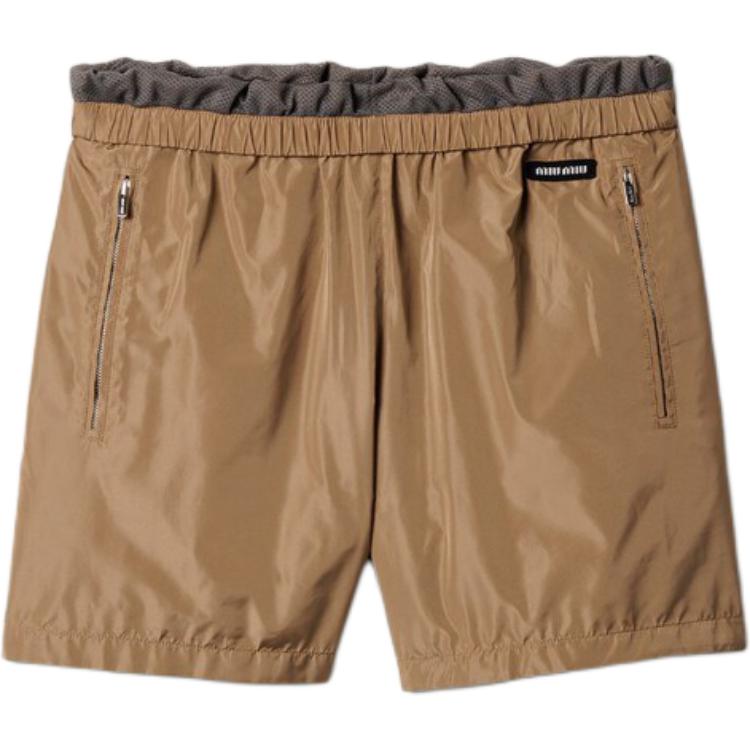 

Бермуды Wide Leg с логотипом MIU MIU, коричневый