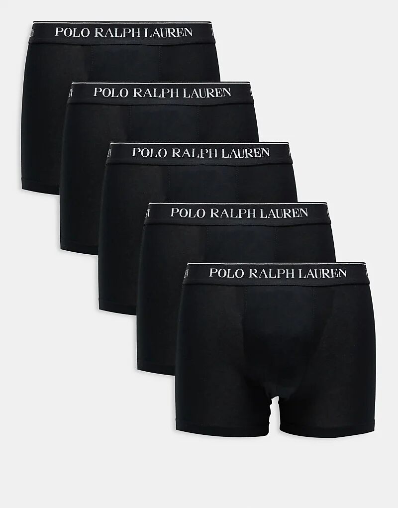 

Комплект из 5 боксеров Polo Ralph Lauren черного цвета с логотипом на поясе