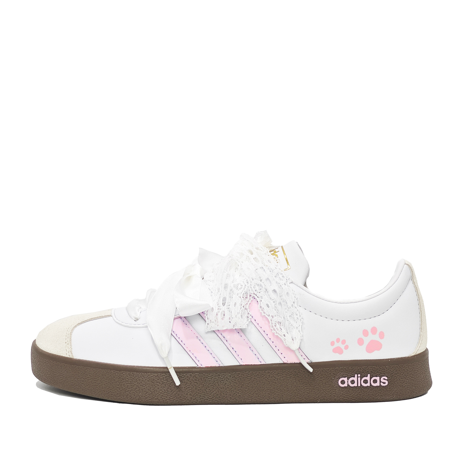 

Adidas Кроссовки для скейтбординга Vl Court Classic Pink Meow Paw Low Top Unisex розовые белые
