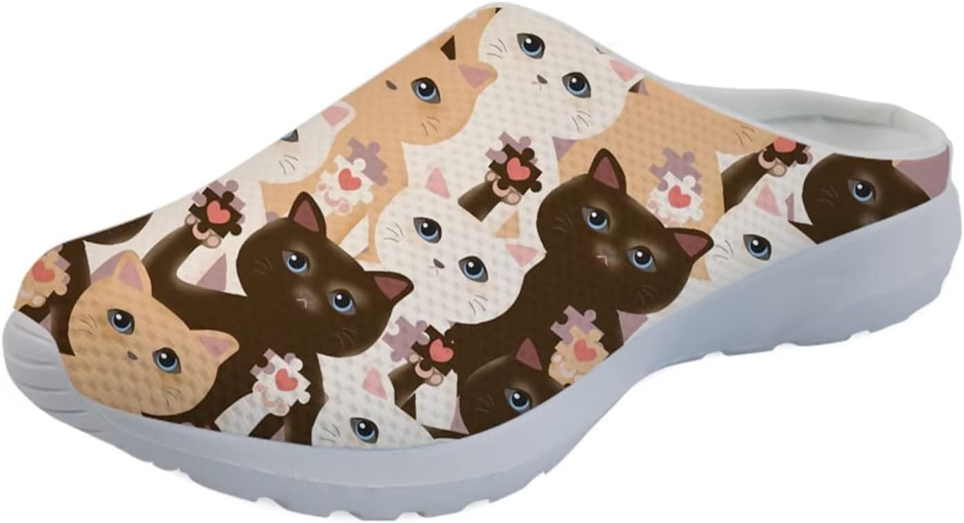 

Женские мюли-кроссовки Forchrinse Tropical Hibiscus Palm с сеткой, легкие и дышащие, для прогулок, Cat