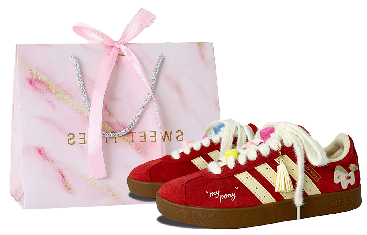 

Adidas Кроссовки для скейтбординга Vl Court Classic, устойчивые к истиранию, легкие и дышащие, низкие, унисекс, красные