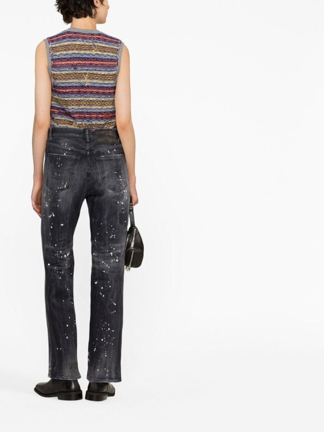 Dsquared2 distressed bootcut jeans, черный — фото 4