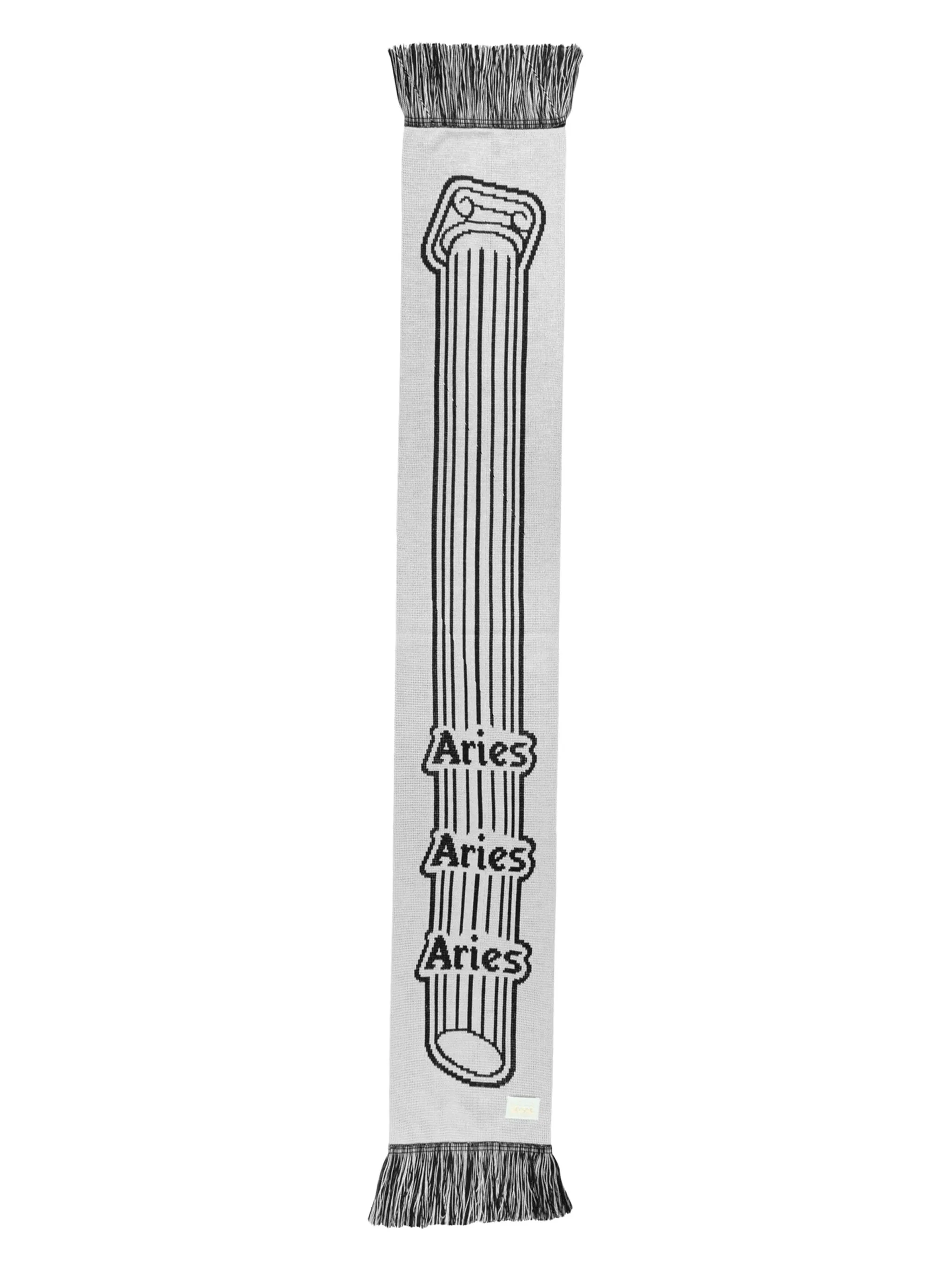 

Шарф с бахромой и принтом Aries, черный