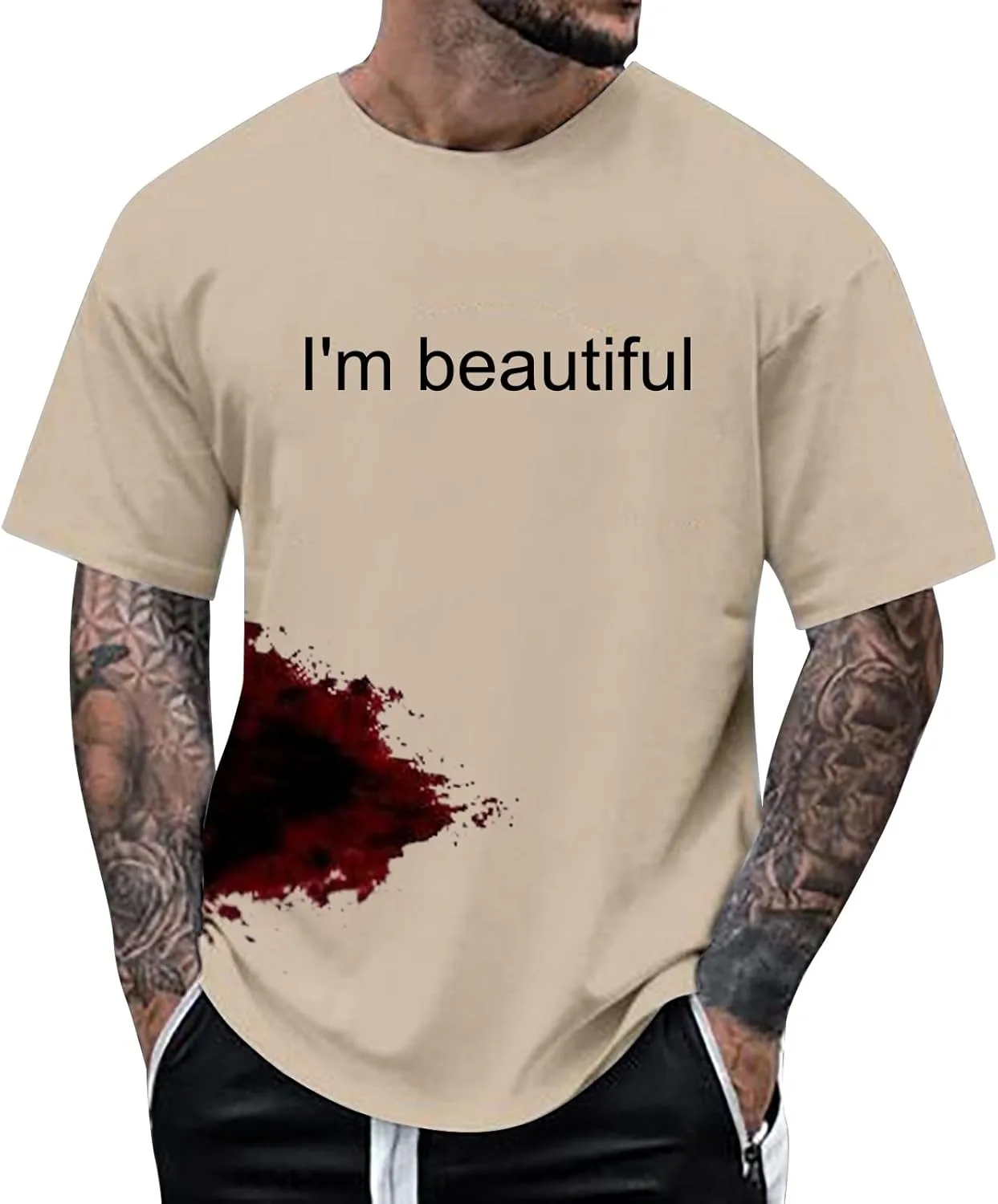 

Футболка мужская I'm Beautiful с принтом Halloween Bloody Theme