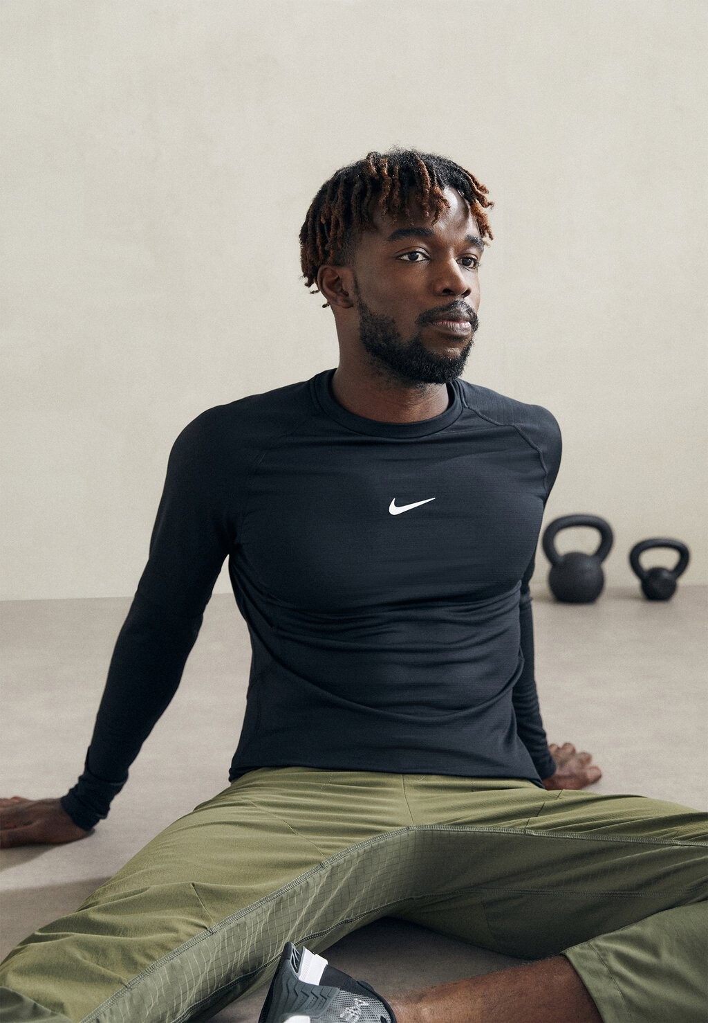 

Футболка с длинным рукавом WARM CREW Nike, черный/белый