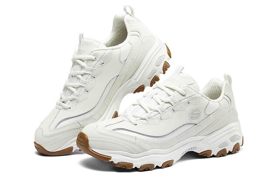 Кроссовки Skechers D"Lites 1.0 Chunky Sneakers Men Low-top White-brown, белый — фото 4