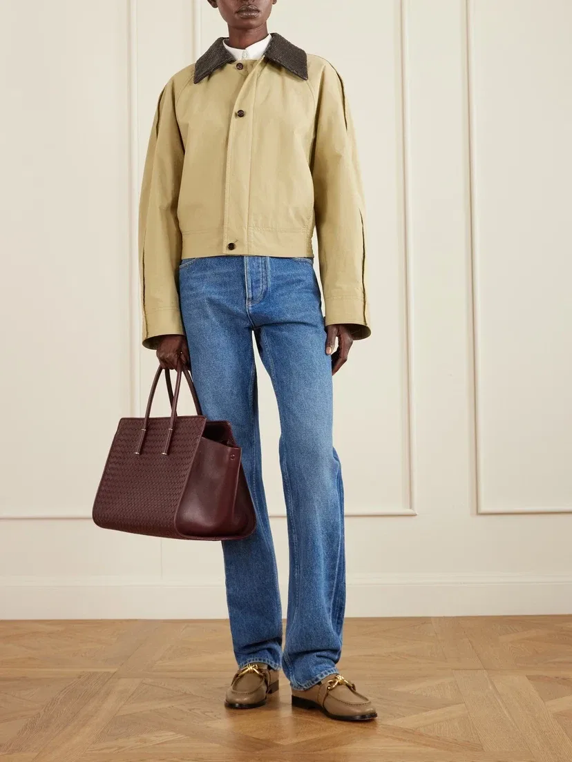 Сумка-тоут из кожи Intrecciato Barbara BOTTEGA VENETA, бордовый — фото 3