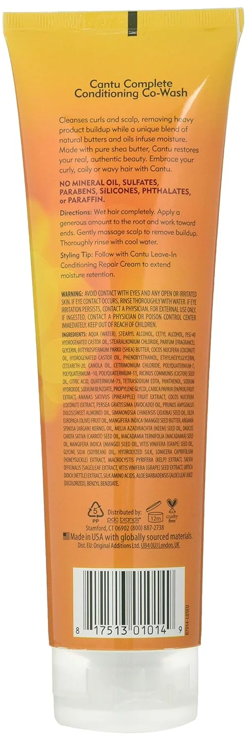 Кондиционер для волос Cantu Shea Butter for Natural Hair Complete Conditioning Co-Wash, 10 унций (280 мл). 283.50 г (.), Orange — фото 2