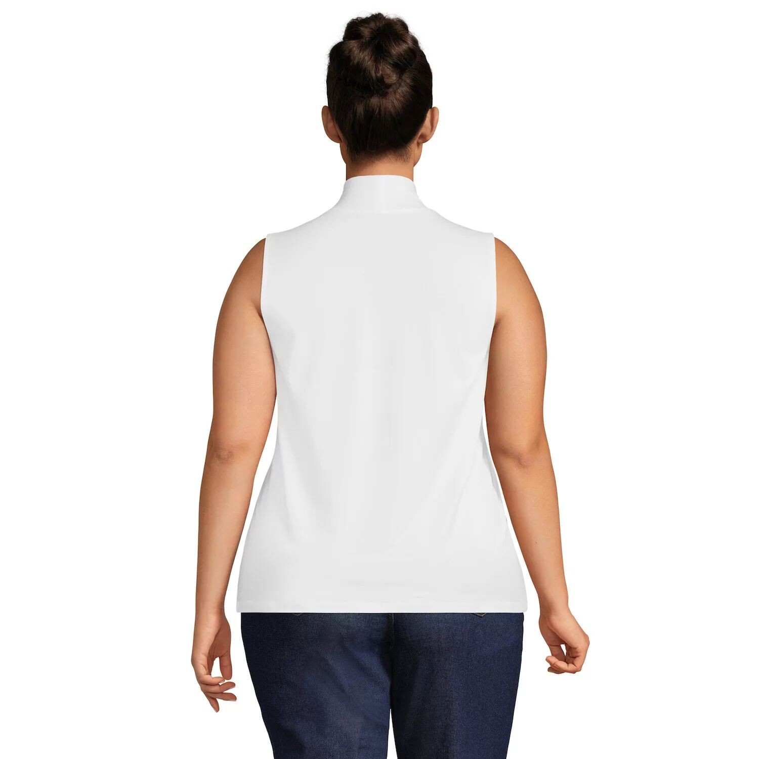 

Майка больших размеров без рукавов с воротником-стойкой Lands' End Lands' End