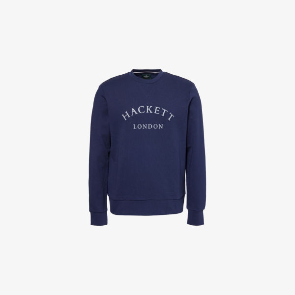 

Свитшот Hackett Heritage из хлопкового джерси с круглым вырезом, синий
