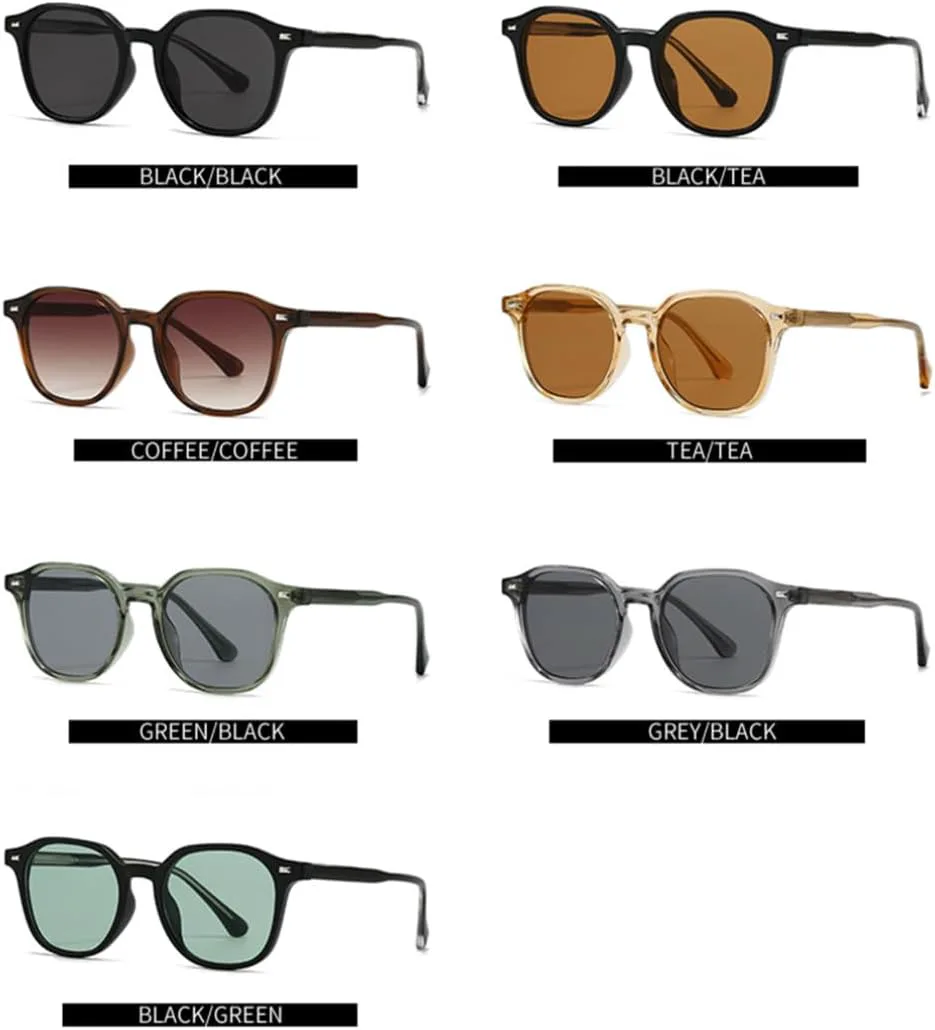 

Ретро круглые солнцезащитные очки для женщин, модные очки в стиле «рисовый лак для ногтей», защита от УФ-излучения UV400 для мужчин, панк-стиль VFDHN, C2 Black Tea