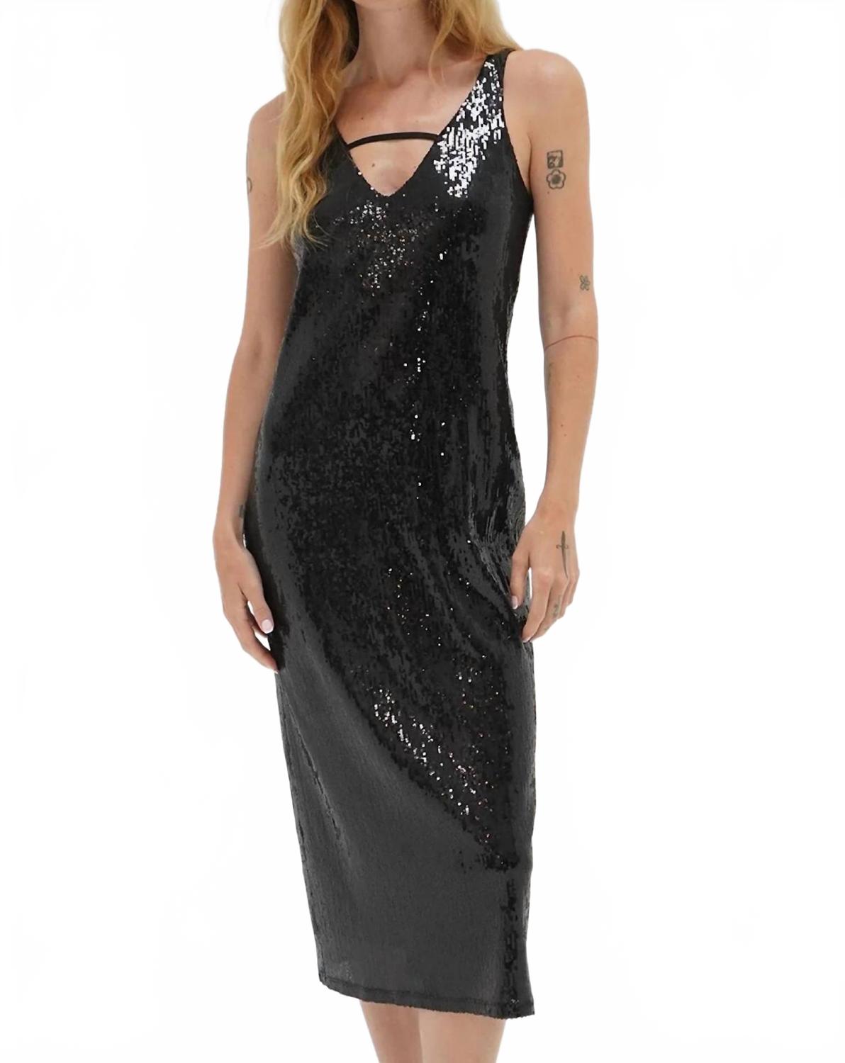 

Iman Слиплатное платье с пайетками в черном цвете LNA